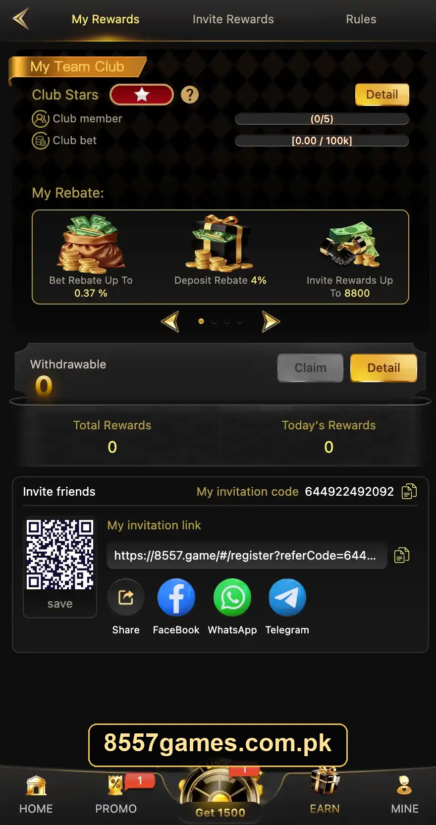 8557 team club rewards screen